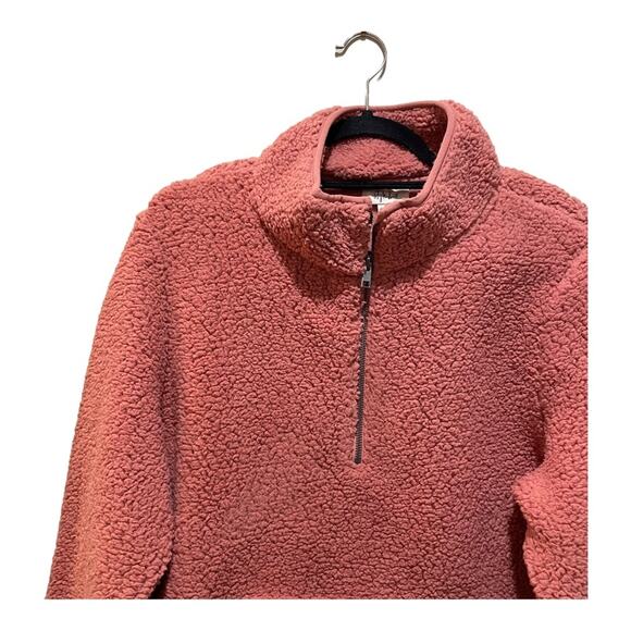 Style & Co Sherpa Half Zip Pullover Sweatshirt Light Mahogany Size Large - Picture 3 of 7